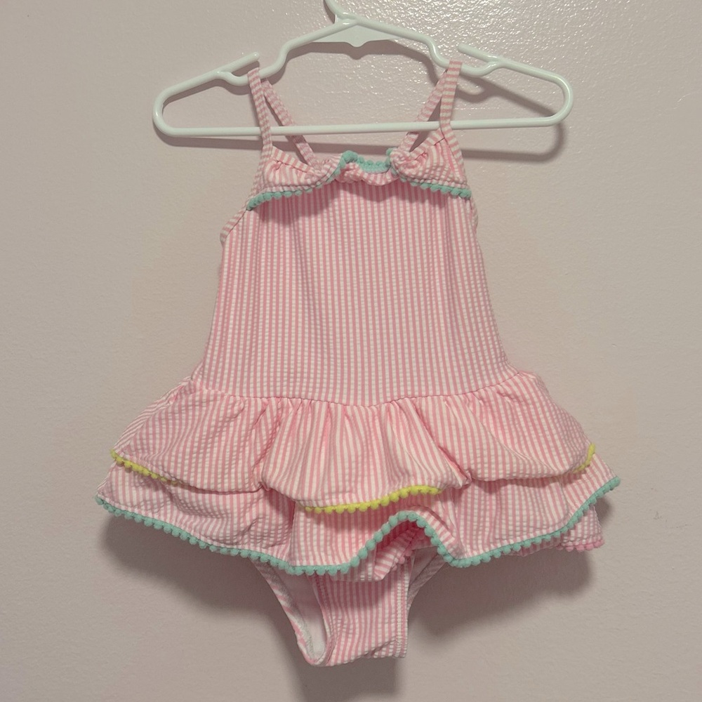 Wetsuit Club Pink Seersucker Swimsuit Sz 2t